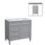 Meuble-lavabo de style moderne 36 po avec lavabo supérieur, 2 tiroirs et un tiroir basculant-1508723019
