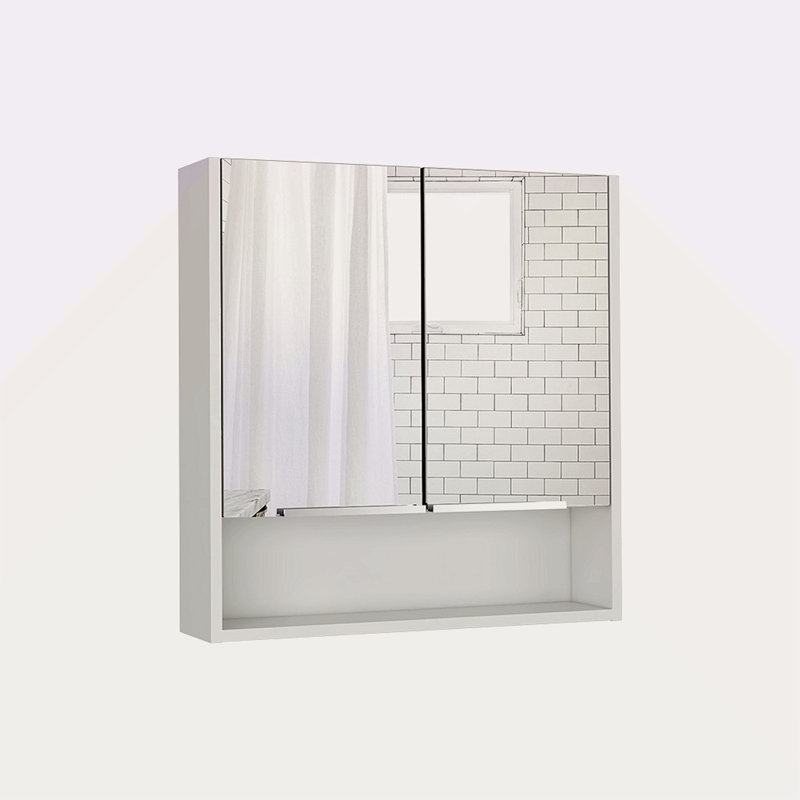 Pharmacie avec miroir Lexington, trois tablettes internes, Blanc