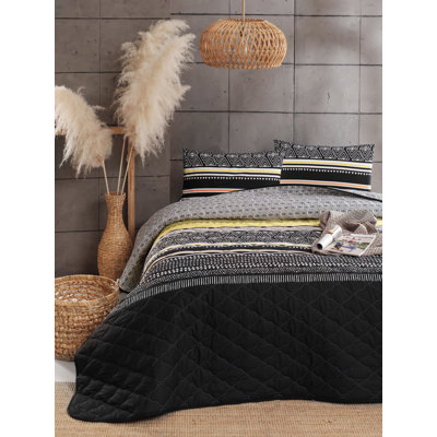 Cotton Striped Coverlet Set