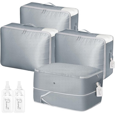 Large Compression Storage Bags For Comforter, Blanket, Pillow & Bedding - Space Saving Organizer With Zipper & Clear Window - Tear-Resistant, Washable & Dustproof - Includes Dual Handles & Label Card