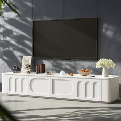 Meuble télé 70,9 po, meuble télé avec 2 armoires et 2 tiroirs pour le salon, jusqu'à 75 po