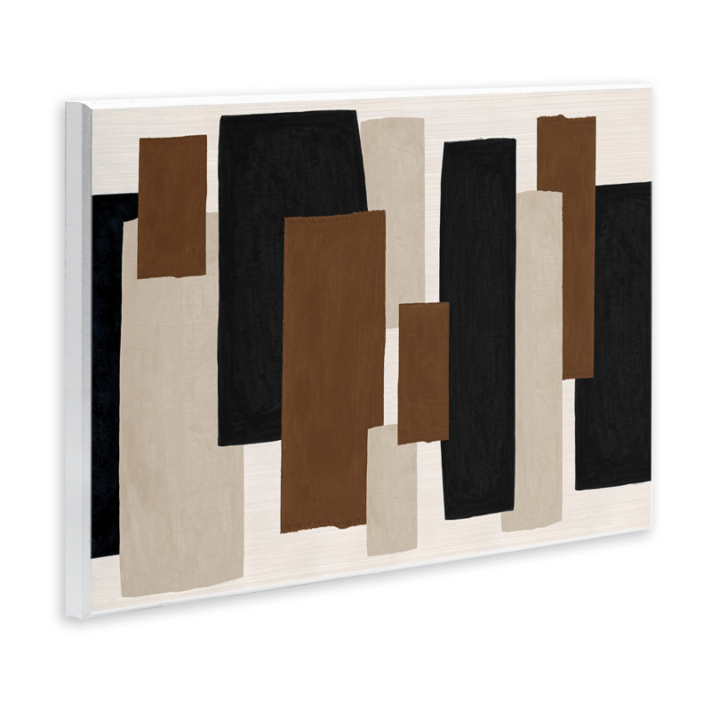 Plaque murale Minimal Vertical Blocks in Earth Tones, design par Janet Tava, H 10 po x l 15 po