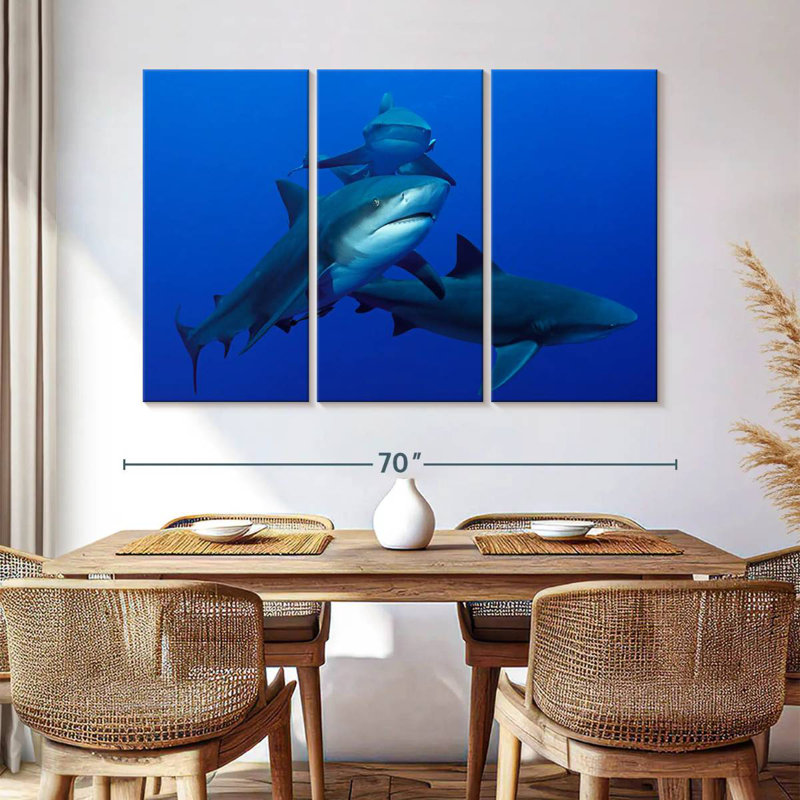 Triple requin Brampt, H 42 po x l 65 po