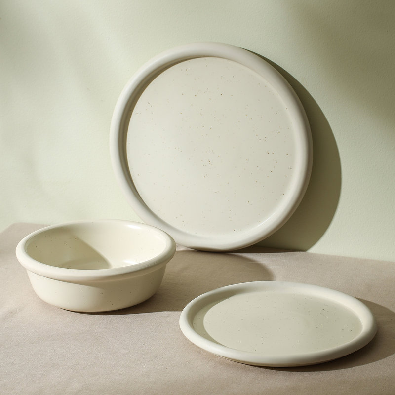 Stone Lain Capri 24-Piece Dinnerware Set Stoneware, White