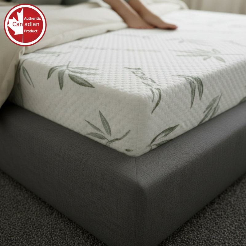 Matelas en mousse réversible UltraFlex® SUPREME double taille - moyenne ferme | Confort gel rafraîchissant, housse en tissu de bambou et support orthopédique | Fabriqué au Canada