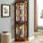 6 Shelf Lighted Corner Curio Cabinet With Adjustable Tempered Glass Shelves-972387278