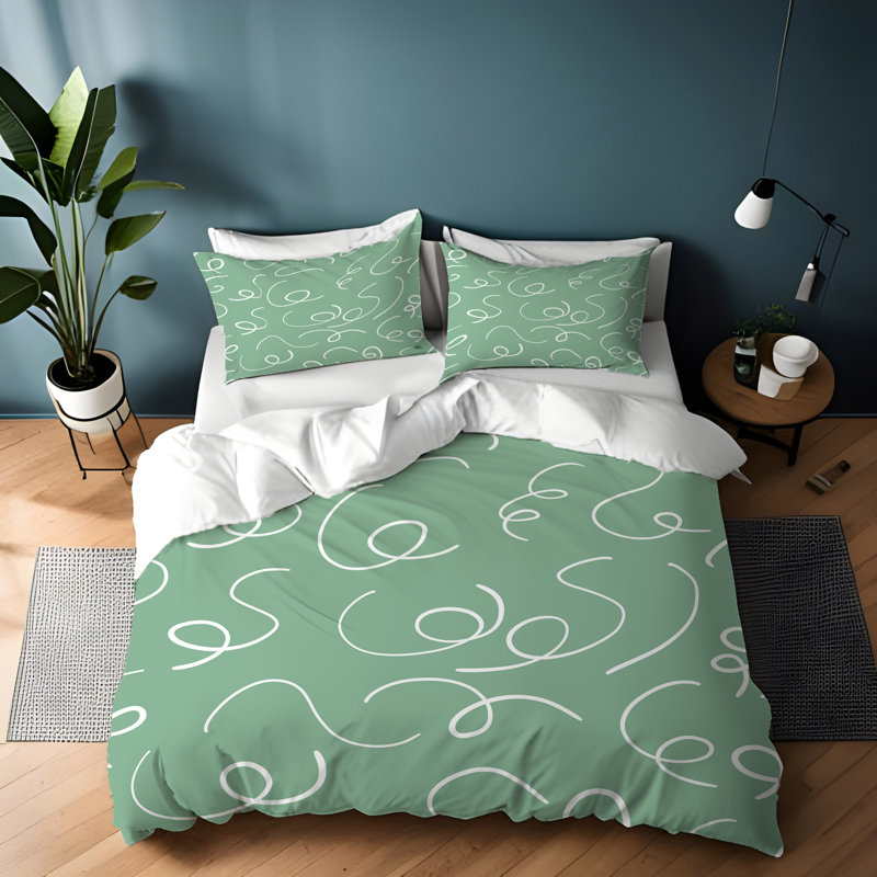 Polyester Abstract Duvet Cover, King Duvet Cover + 2 King Shams