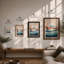Sailboat at Dusk Coastal - Framed Print-342195049-342195055