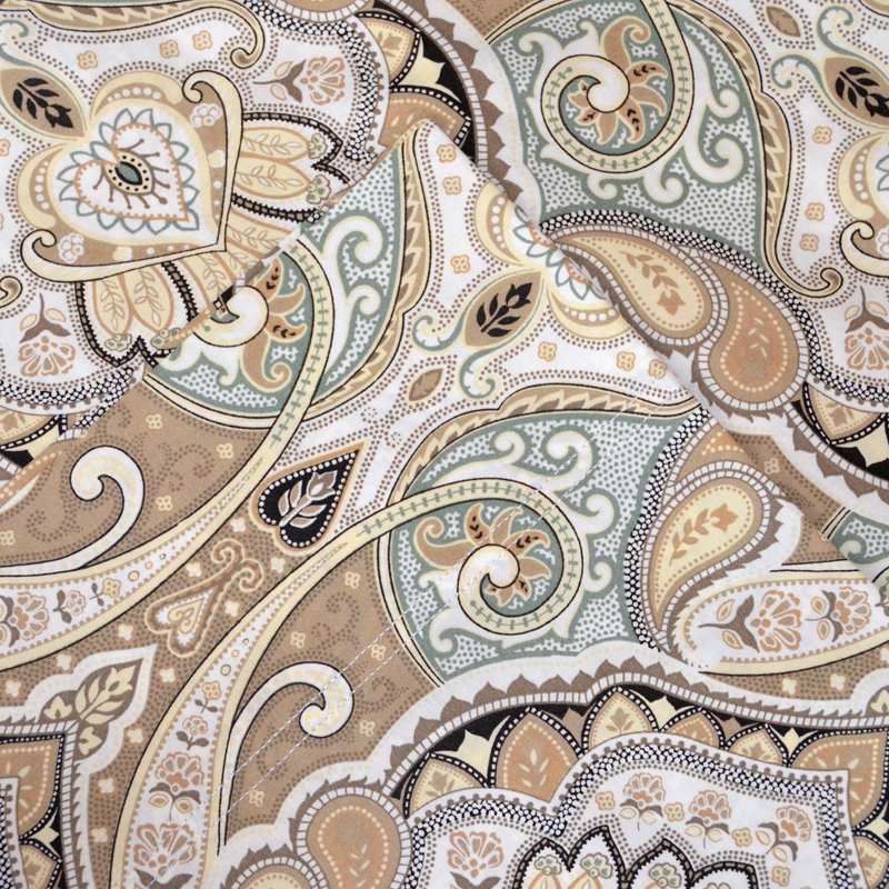 Cedar Paisley 200 Thread Count Cotton Percale Queen Sheet Set