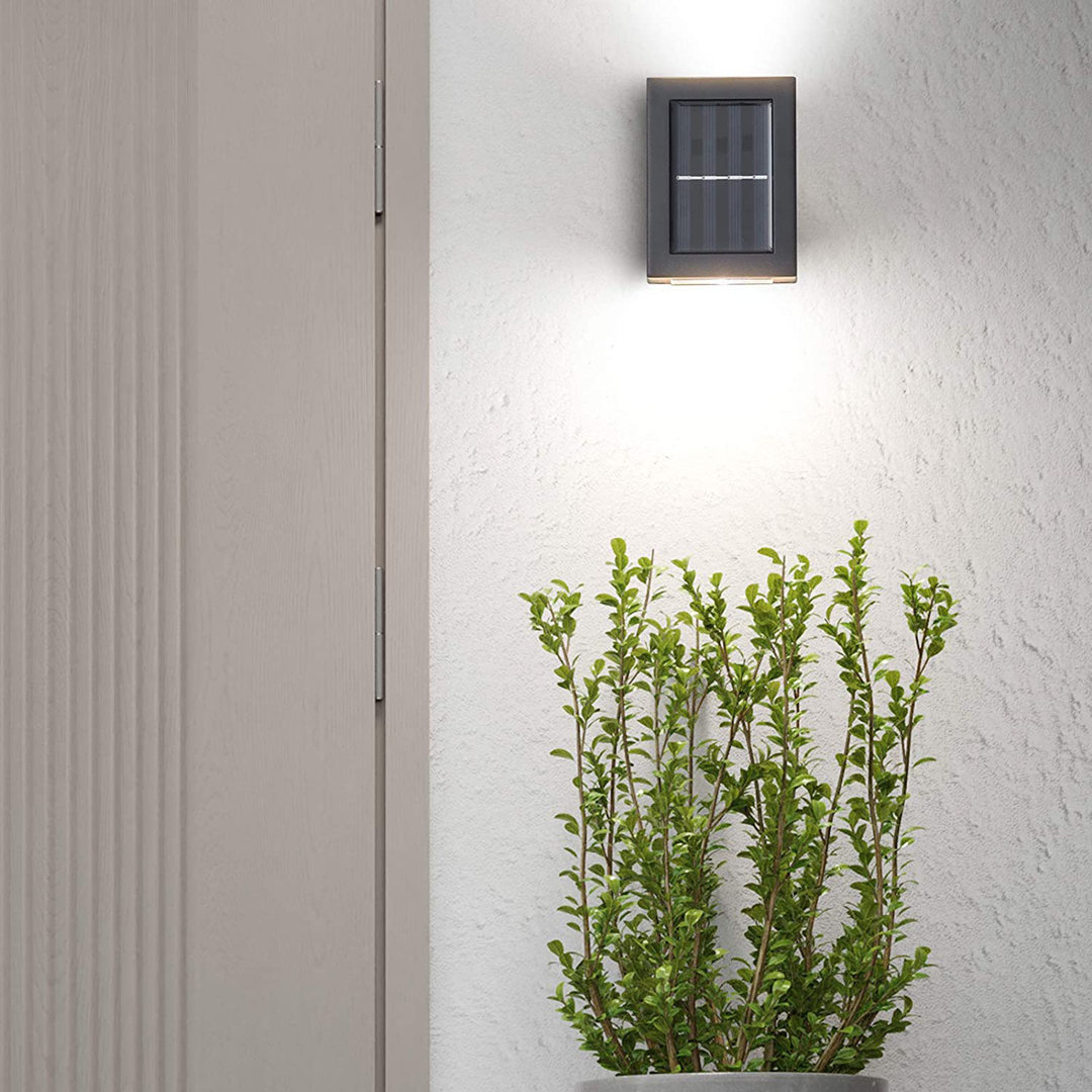 Mcchristian Black 9cm H Solar Powered Integrated LED Outdoor Flush Mount with Dusk to Dawn