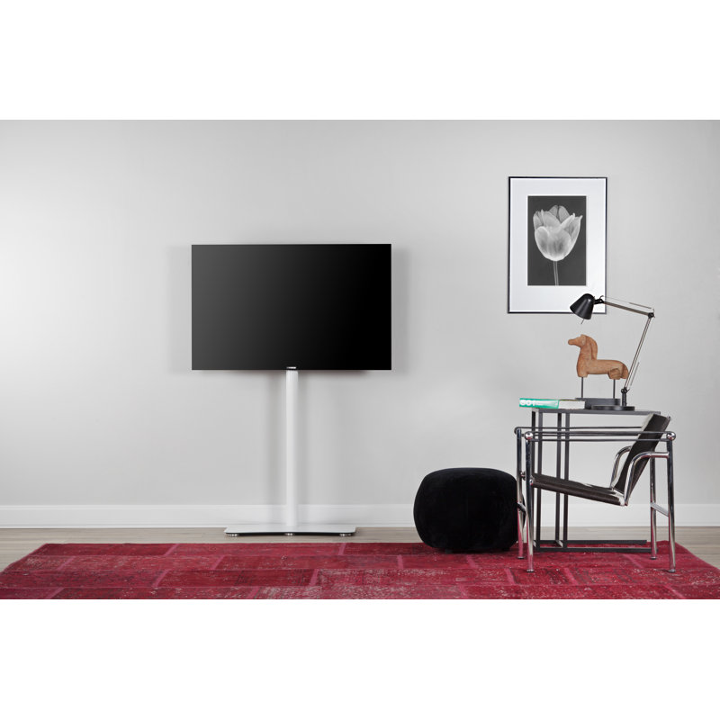 Support de plancher pivotant moderne avec tablettes, pouvant supporter jusqu'à 70 lb, Blanc