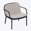 Fauteuil club d'extérieur en PP, structure noire avec coussin beige, ensemble de 2-78728946