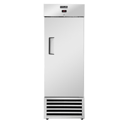 VITLIFE 27’’W Commercial Reach-in Refrigerator, Single Door, Auto-Defrost, 21cu.ft. Bottom Mounted,Stainless Steel Upright Refrigerator for Restaurant, Bar, Shop, 33°F to 41°F