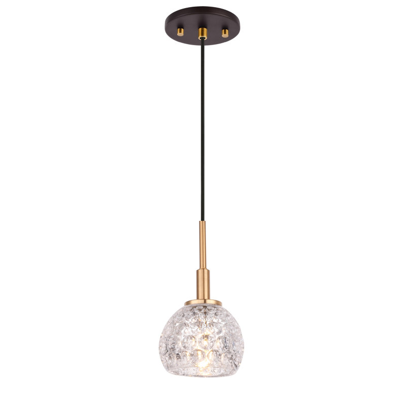 Luminaire sphère suspendu 1 lumières simple Herr, Mercure, Laiton / Bronze