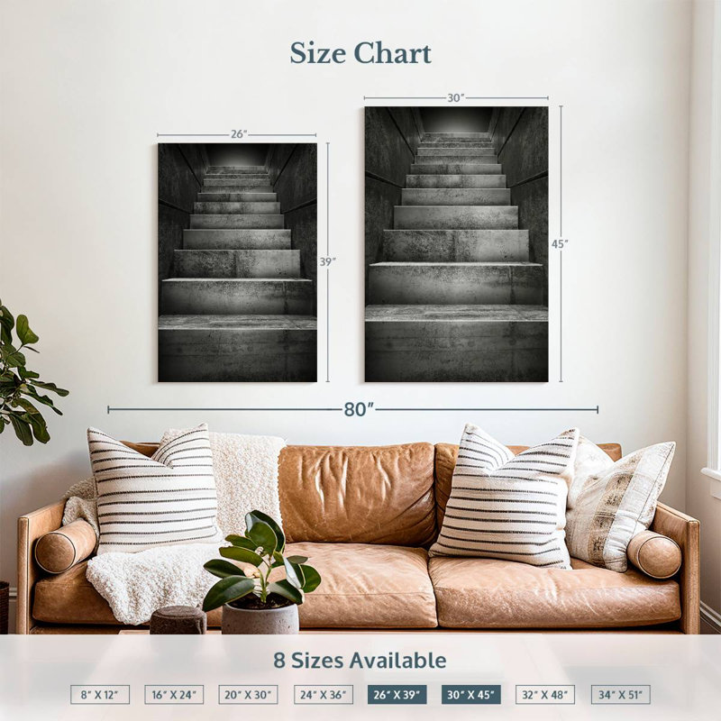 Lilie Dark Stairs, 39" H x 26" W