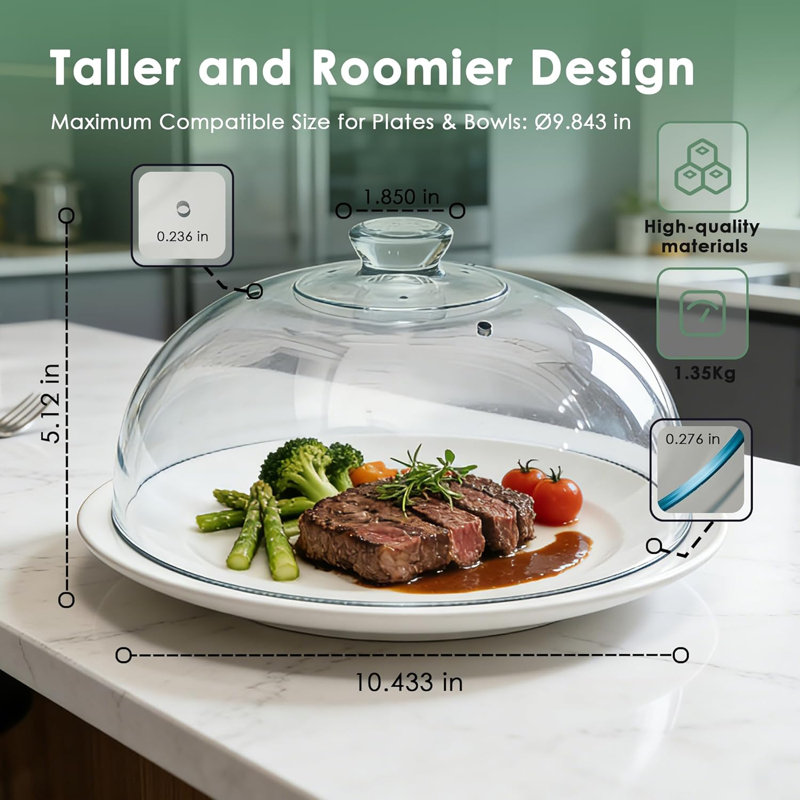 10 Inch, One-Piece Integrated Handle Dome Design