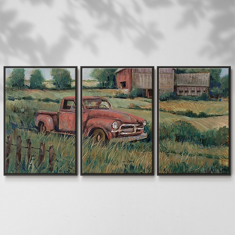 " Rusting Away II " 3 - Pieces, 24" H x 48" W x 2" D, Black