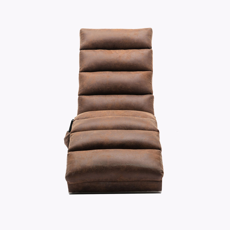 Chaise longue rembourrée Laquasia, Microfibre café