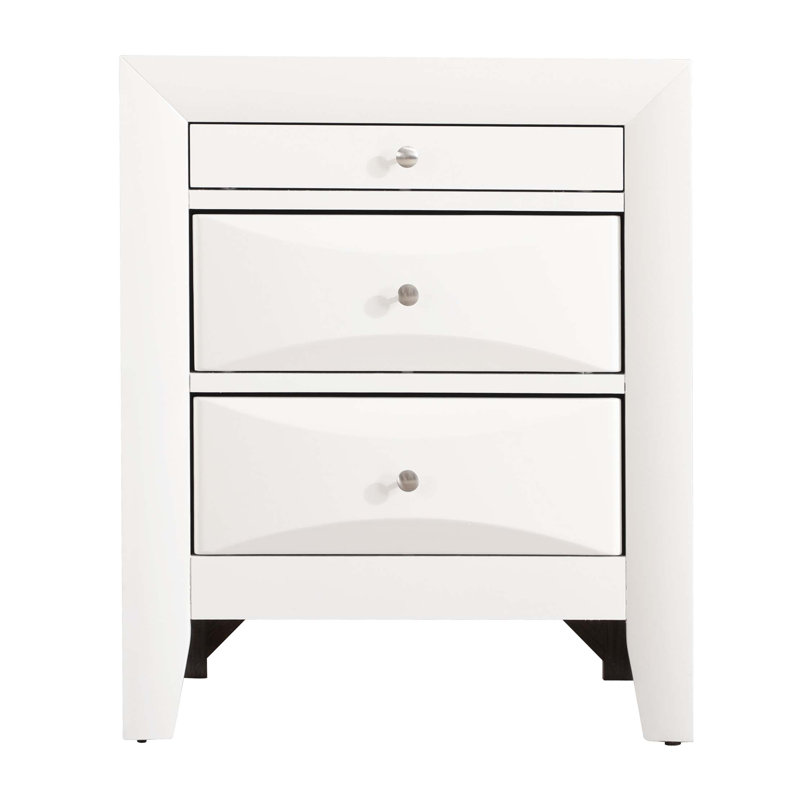 Table de chevet élégante et contemporaine, Blanc