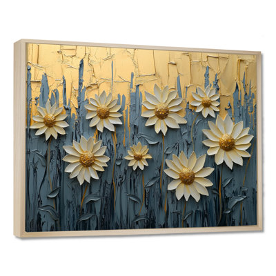 «Paint Effect On Golden Glow Sunflowers II» - art mural tournesols