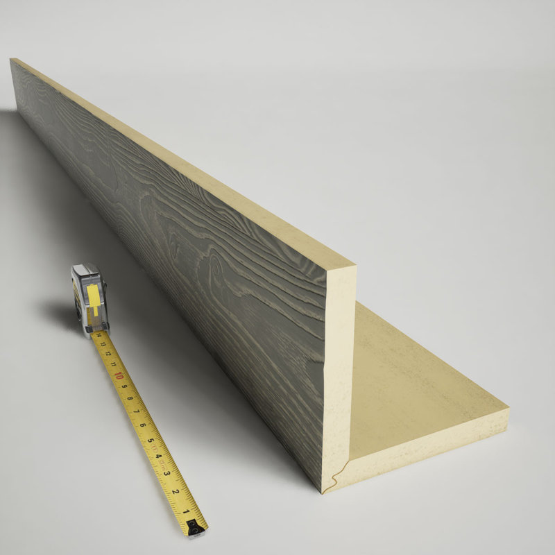 Poutre de plafond à 2 côtés en faux bois Endurathane sablé (poutre en L), H 10 po x l 8 po, Cachemire, 10 pi L