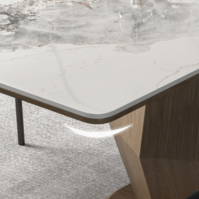 Ensemble de table minimaliste luxueux de style italien, H 29,5 po x L 55,1 po x l 31,5 po