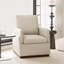 Boucle  Upholstered Accent Chair Wing Back Armchair With Solid Wood Base-922997329