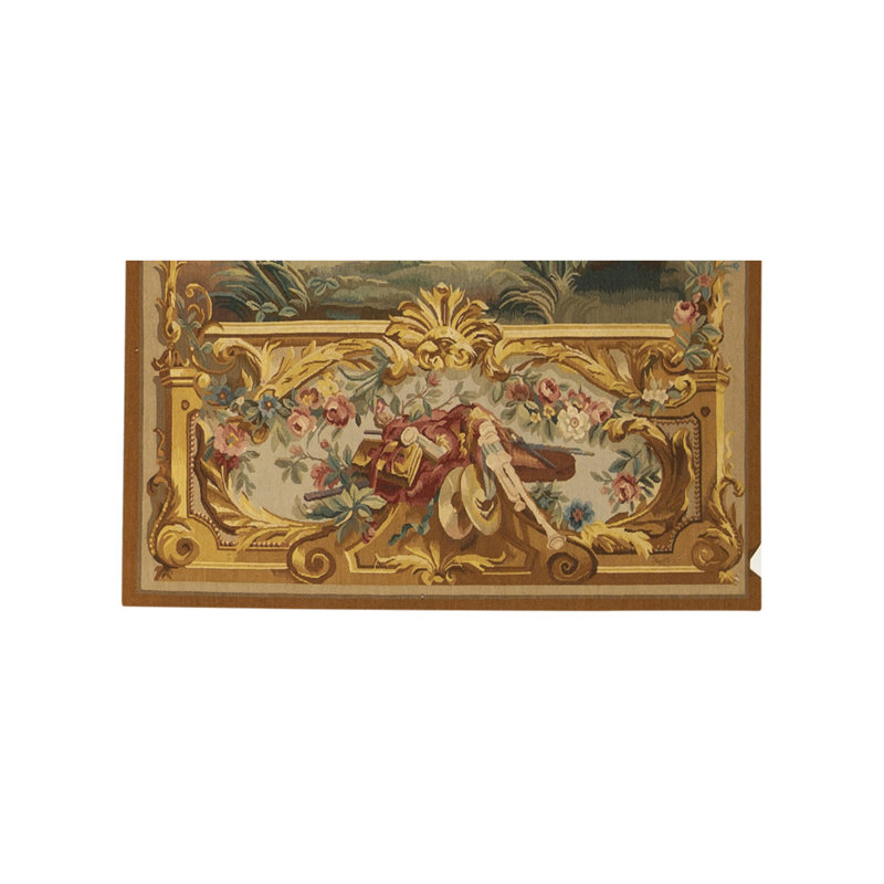 Hand-Knotted High-Quality Cream, Green, and Blue Area Rug