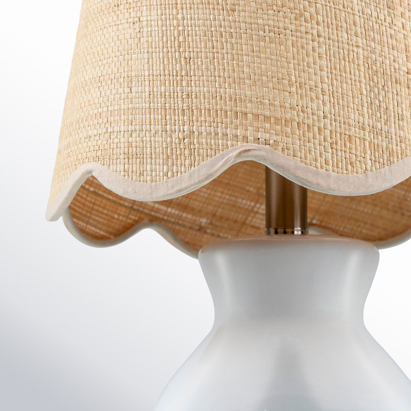 Lampe Momsen, Blanc, H 15 po x l 8 po x P 8 po, Naturel