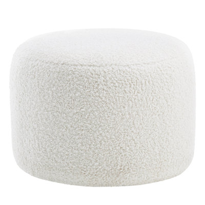Regeani 24" Modern Round Upholstered Pouf Ottoman