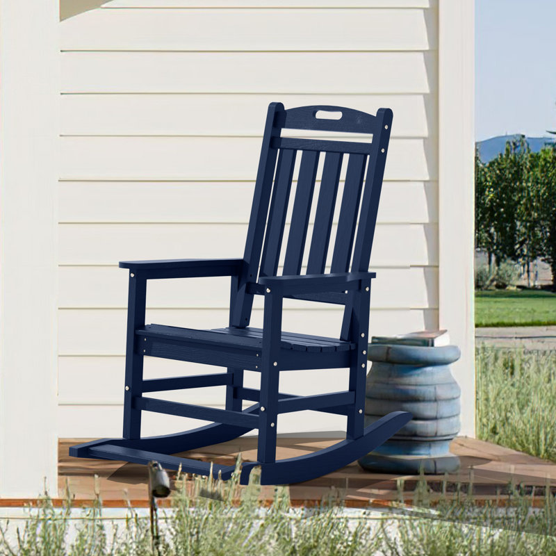 Chaises berçantes d'extérieur en PEHD pour patio, Marine