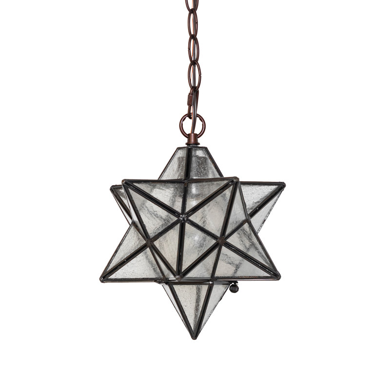 Moravian Star 1 - Light Pendant, 13" H x 9" W x 9" D, Seedy - Mini