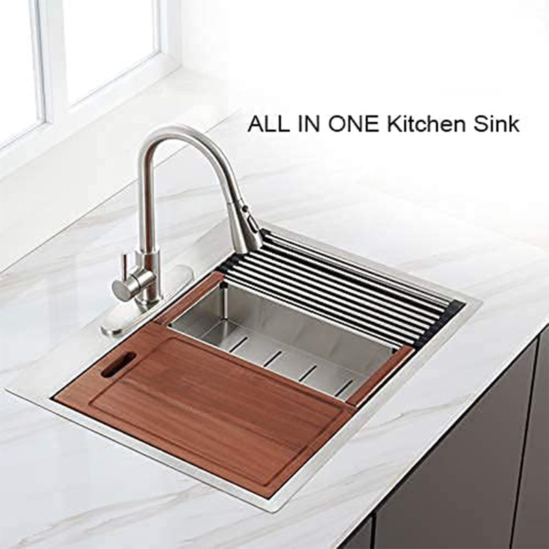 33'' L Drop-In Single Bowl Stainless Steel Kitchen Sink