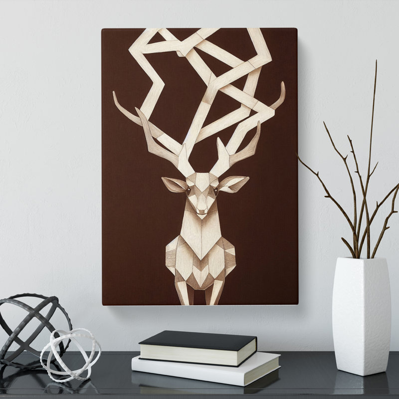 Deer Abstract Design Vol.1 - Wrapped Canvas, 76cm H x 50cm W x 3cm D