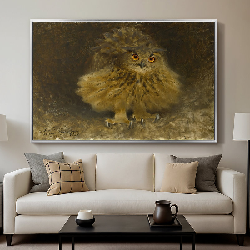 An Eagle Owl (Berguv), 1905 - Bruno Liljefors, toile tendue avec châssis, 26 x 40, Argent