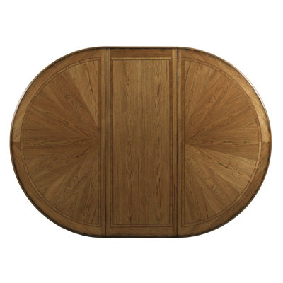 54" Extendable Round Dining Table with Solid Wood Pedestal Base & Removable Leaf