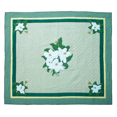 Courtepointe réversible en coton standard Latine Green