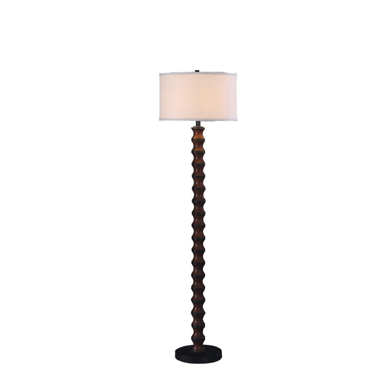 61" In Coastal Littoral Wood Insp Modern Floor Lamp