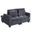 Causeuse à accoudoirs carrés en velours côtelé Fluffy-1760148253