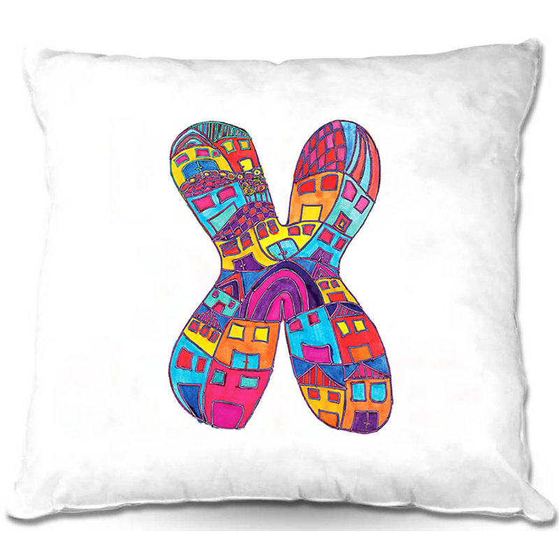 Housse et insert de coussin Couch Alphabet, 16 po x 1 po, X