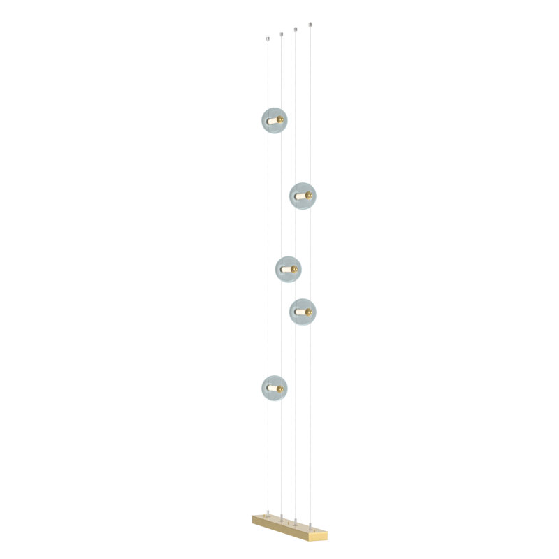 Abacus 240" LED Novelty Floor Lamp, Gray, Modern Brass