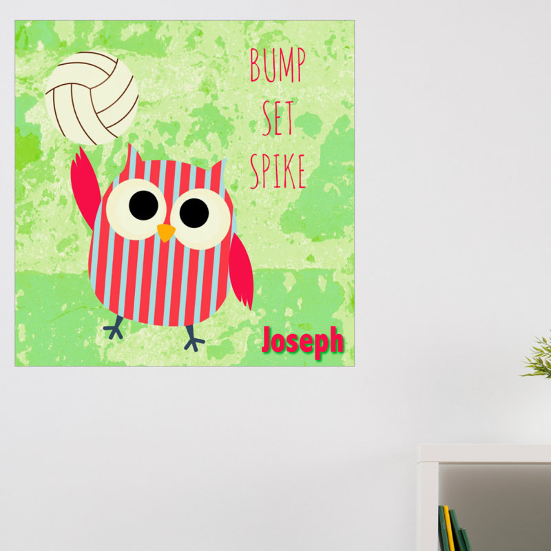 Décalcomanie murale personnalisée hibou de natation, H 20 po x l 20 po, Oui