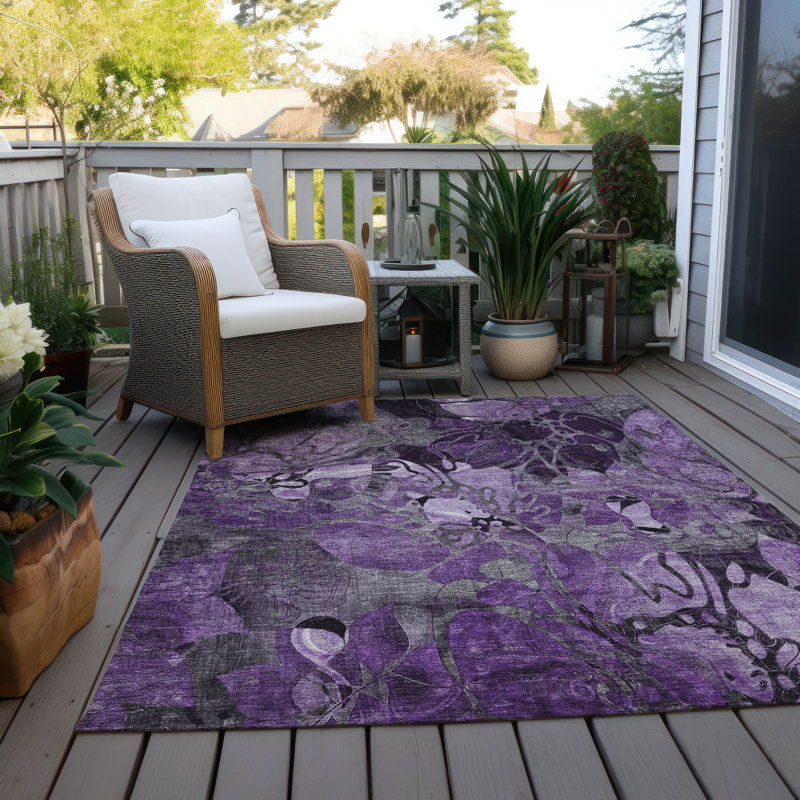 Tapis intérieur / extérieur en polyester tissé à la machine Altair, Rectangle 10 pi x 14 pi