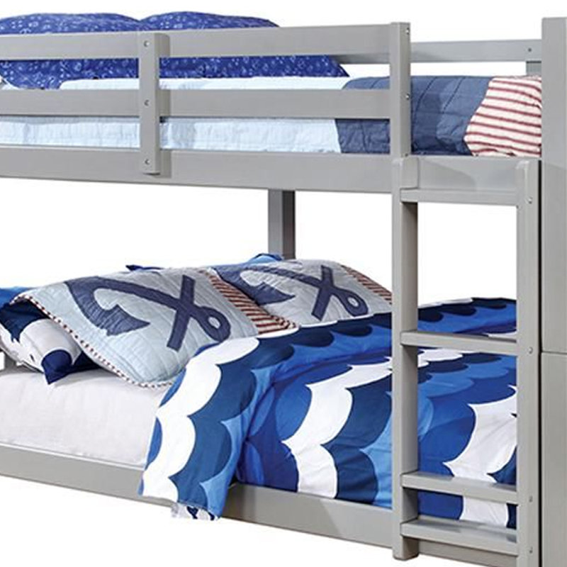 Willesden Kids Bunk Bed, Gray, Full/Full