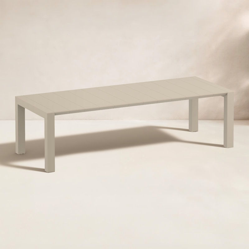 Spector Extendable Dining Table, Taupe, 39" W x 102" L x 29.5" H