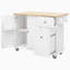 Îlot de cuisine avec abattant, chariot de cuisine sur roulettes d'une largeur de 53,9 po-1159051555