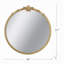 Miroir mural rond 30 po x 31 po avec finition et écusson décoratif