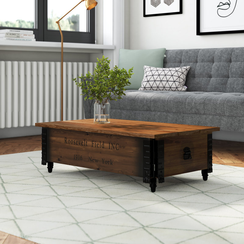 Adamski Solid Wood Coffee Table, Dark brown