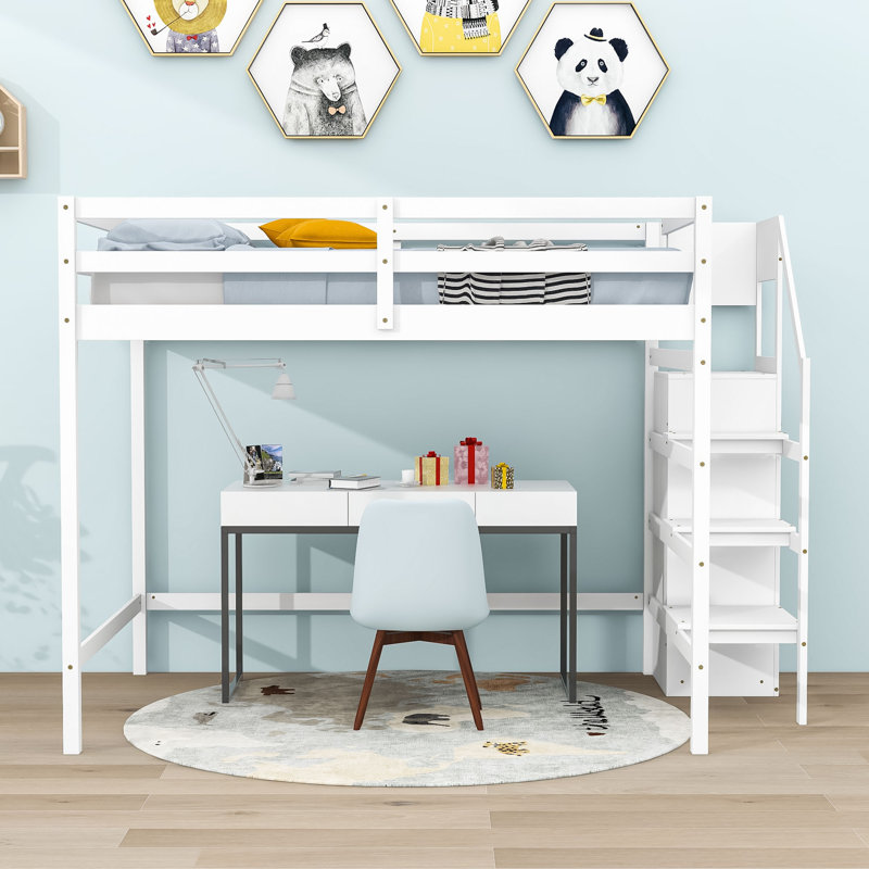 Etasha Kids Full Loft Bed, White