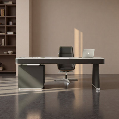 Bureau de table en pierre frittée
